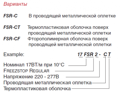 саморегулирующийся греющий кабель 17fsr-cf obogrev.biz